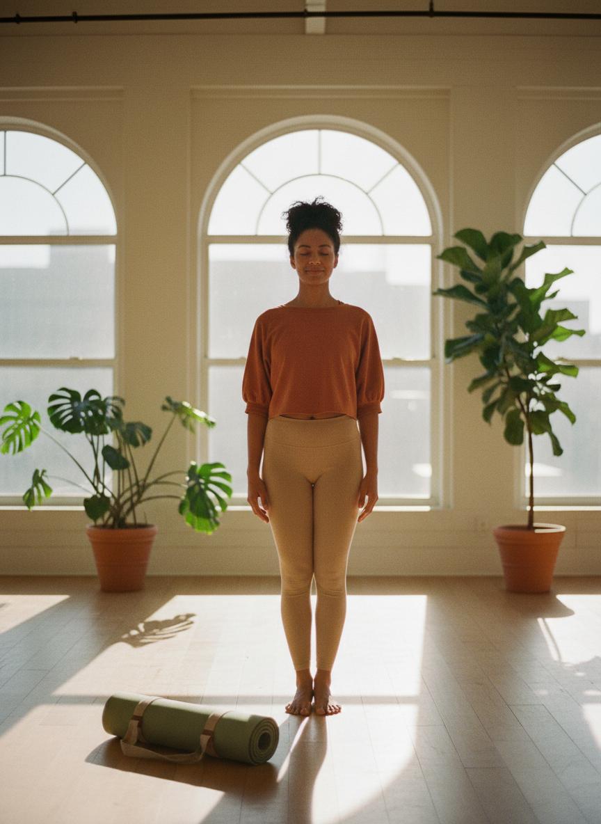 Yoga teacher in studio